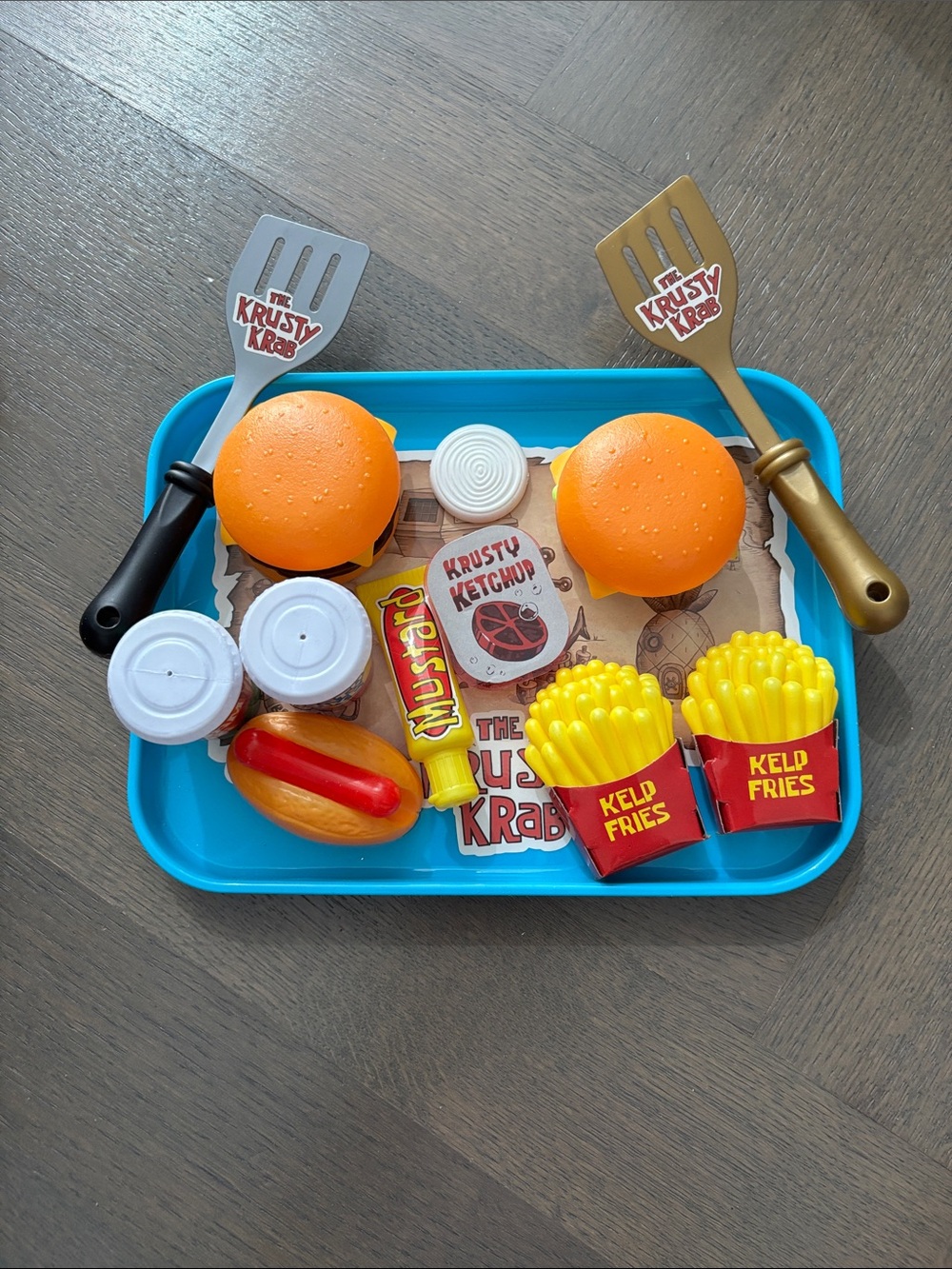 The Krusty krab play food set - includes burgers, fries, hot dog, drinks